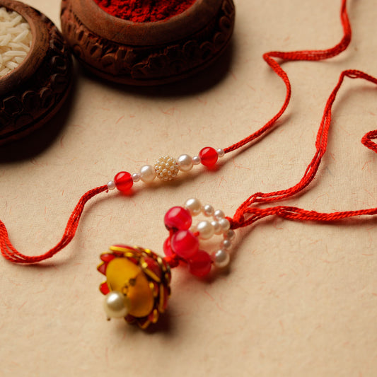 Handmade Beadwork Rakhi & Lumba Set 22