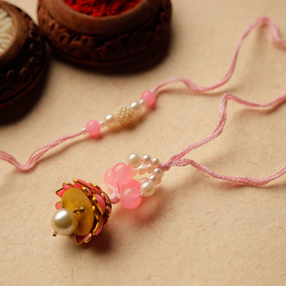 Handmade Beadwork Rakhi & Lumba Set 14