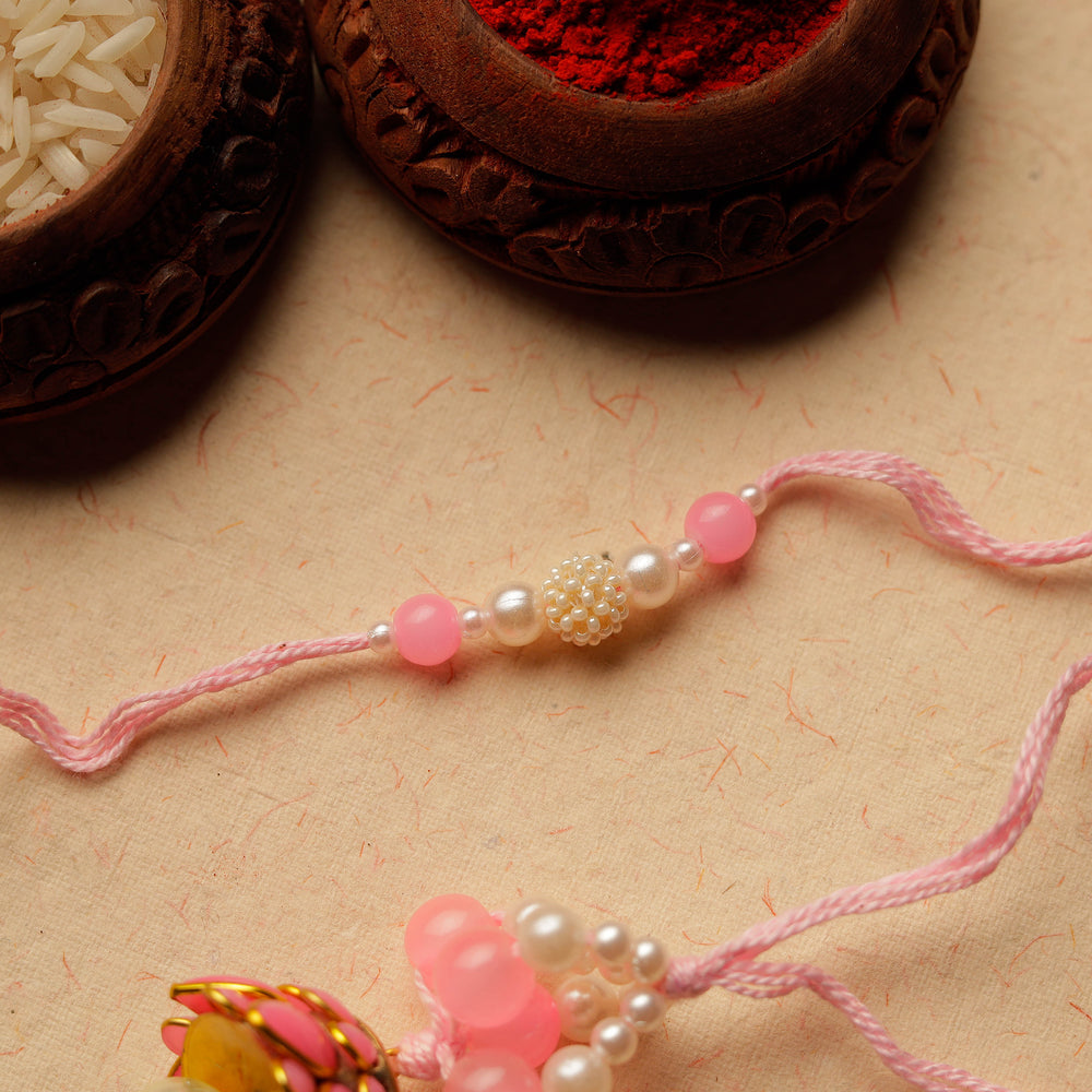 Handmade Beadwork Rakhi & Lumba Set 14