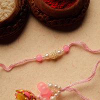 Handmade Beadwork Rakhi & Lumba Set 14