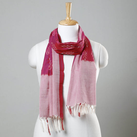 Pink - Pochampally Ikat Handloom Mercerised Cotton Stole