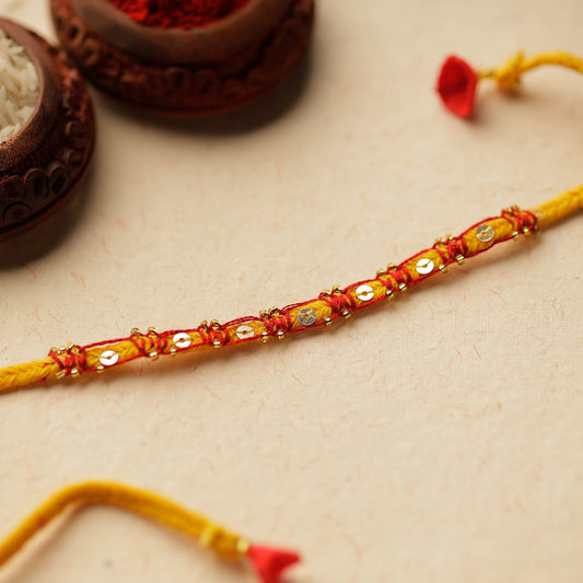 Hand Embroidered Beadwork Blanket Stitch Rakhi 14