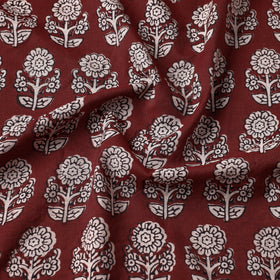 Buy Chanderi Silk Handloom Bagh Block Print Fabric
