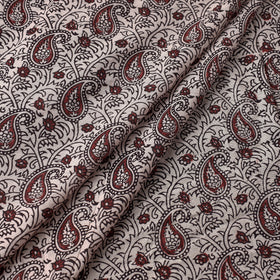 White Bagh Hand Block Printed Chanderi Silk Handloom Fabric 