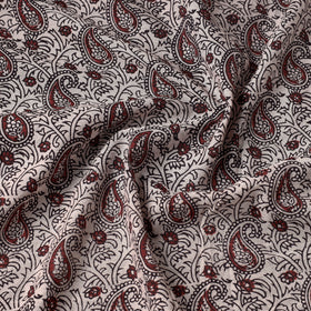 White Bagh Hand Block Printed Chanderi Silk Handloom Fabric 