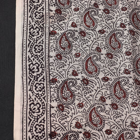White Bagh Hand Block Printed Chanderi Silk Handloom Fabric 