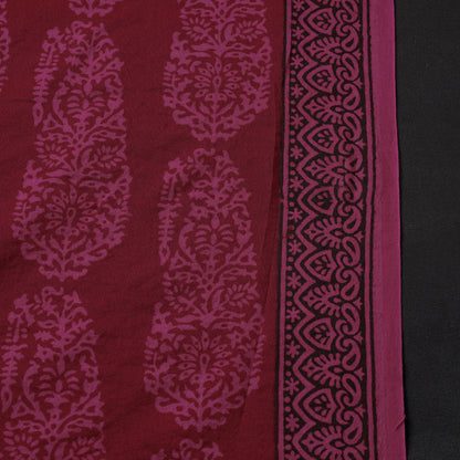Bagh Hand Block Printed Chanderi Silk Handloom Fabric