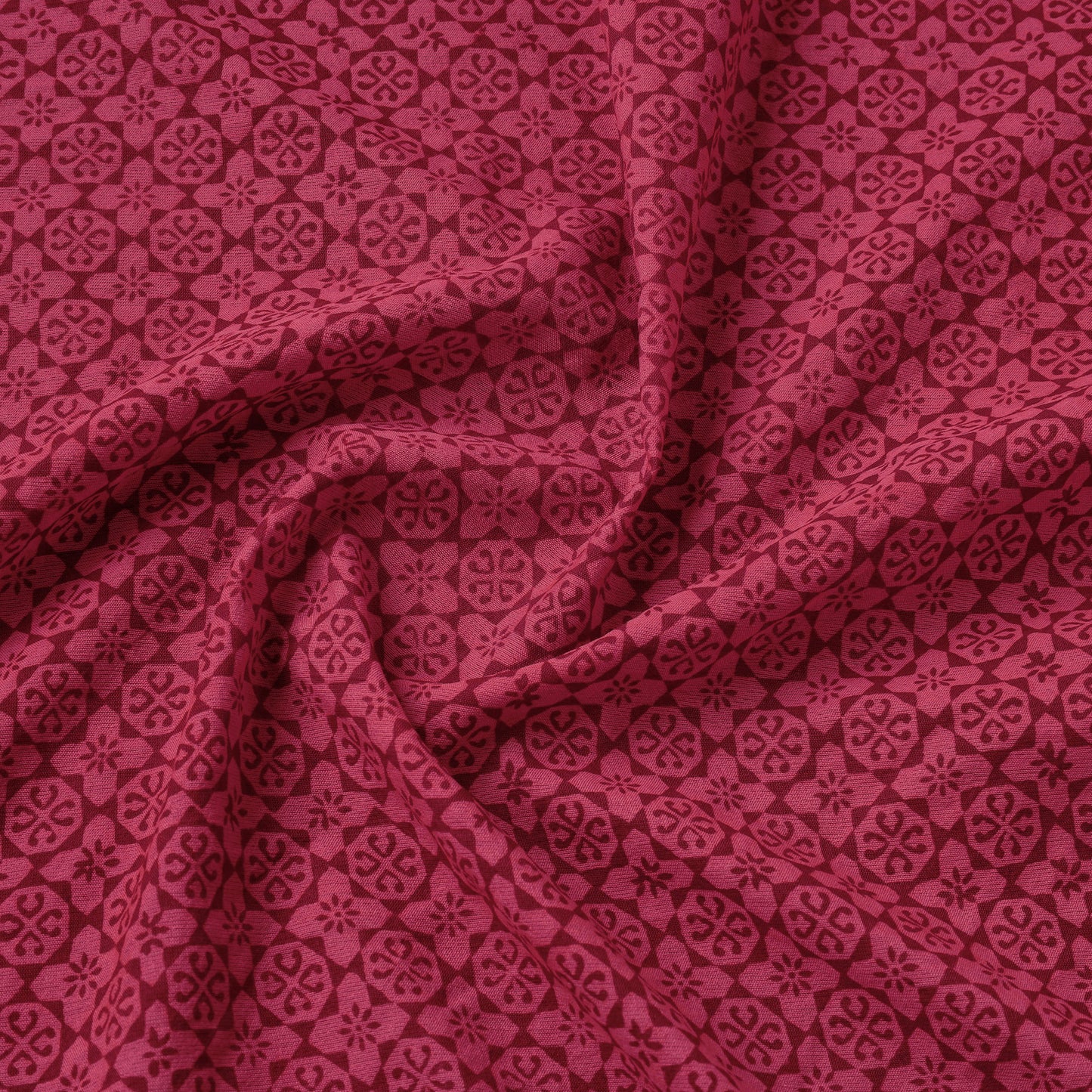 Pink - Bagh Hand Block Printed Chanderi Silk Handloom Fabric
