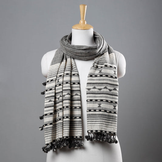 White - Organic Kala Cotton Kutch Weave Pure Handloom Stole