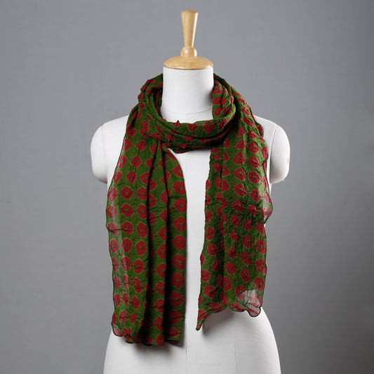Green - Kutch Bandhani Tie-Dye Cotton Stole