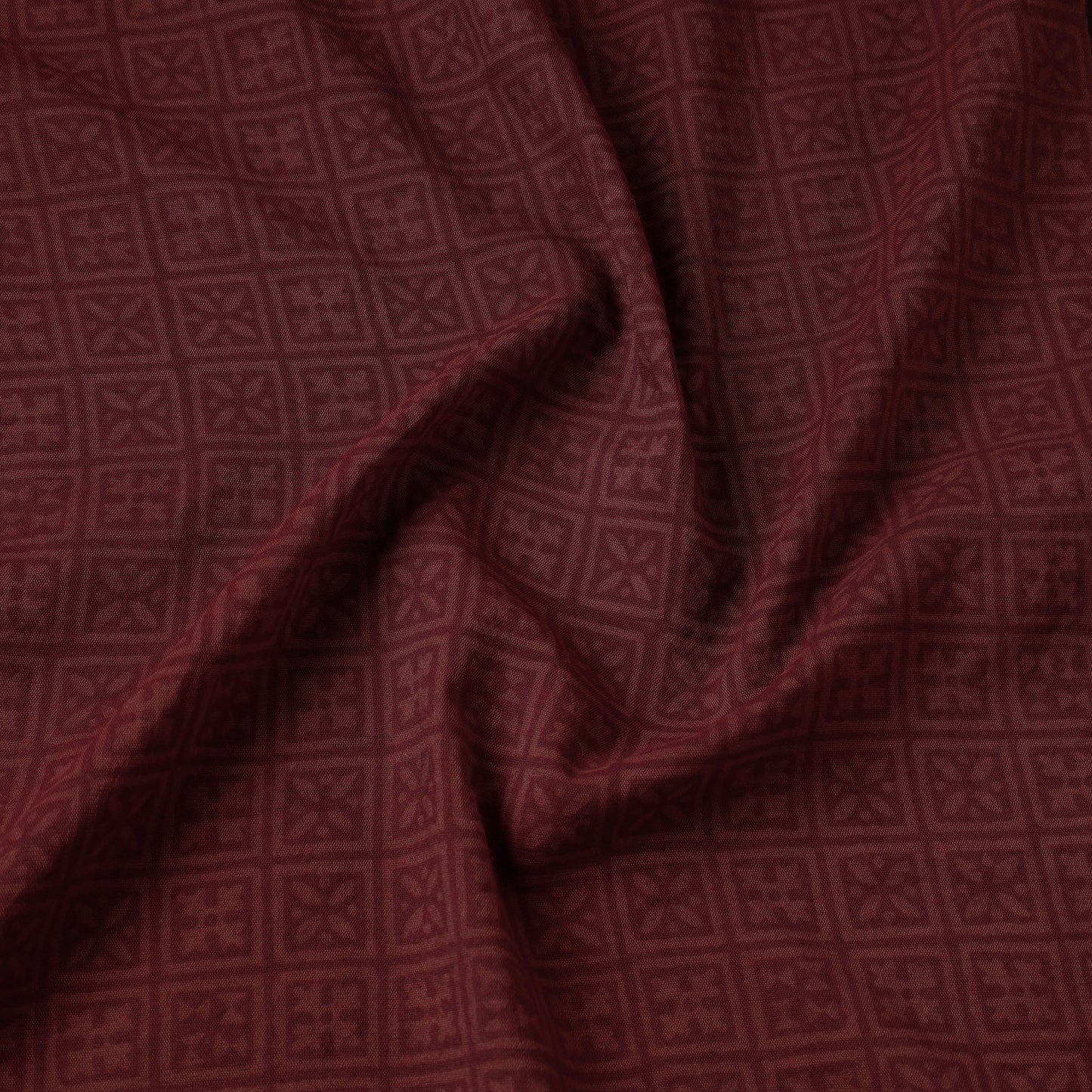 Maroon - Bagh Hand Block Printed Chanderi Silk Handloom Fabric