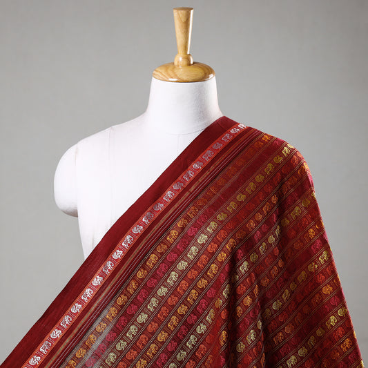 Maroon - Karnataka Khun Weave Cotton Fabric