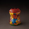 Multicolor Bengal Patua Handpainted Stainless Steel Multi Utility Canister