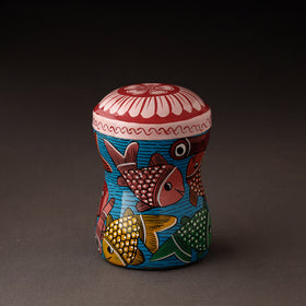 Blue Bengal Patua Handpainted Stainless Steel Multi Utility Canister