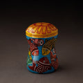 Blue Bengal Patua Handpainted Stainless Steel Multi Utility Canister