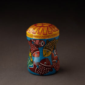 Blue Bengal Patua Handpainted Stainless Steel Multi Utility Canister