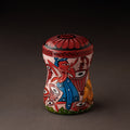 Multicolor Bengal Patua Handpainted Stainless Steel Multi Utility Canister
