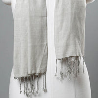 Grey - Mangalagiri Handloom Cotton Stole with Tassels