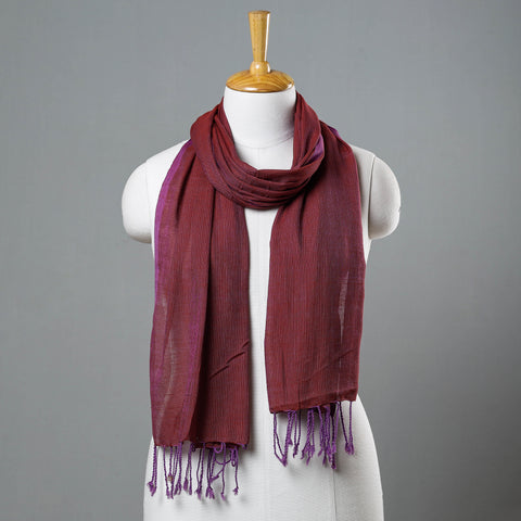 Pink - Mangalagiri Handloom Cotton Stole with Tassels