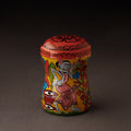 Multicolor Bengal Patua Handpainted Stainless Steel Multi Utility Canister