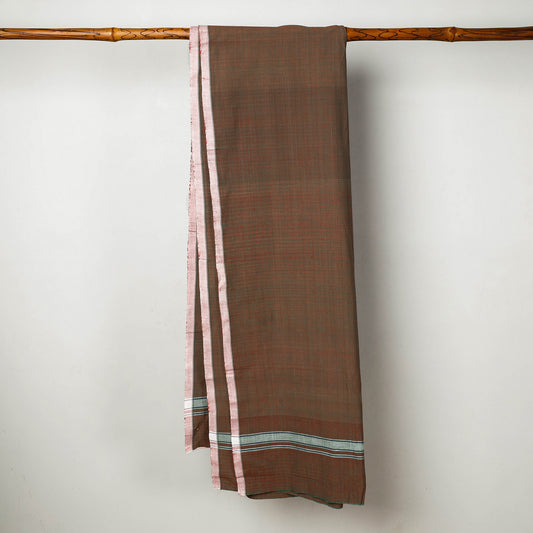 Brown - Calicut Kuriappilly Pure Handloom Cotton Dhoti