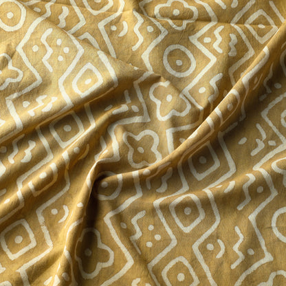 Yellow - Pipad Block Printed Cotton Fabric