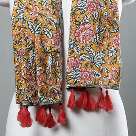 Buy Sanganeri Block Printed Cotton Stole with Tassels Online at iTokri.com