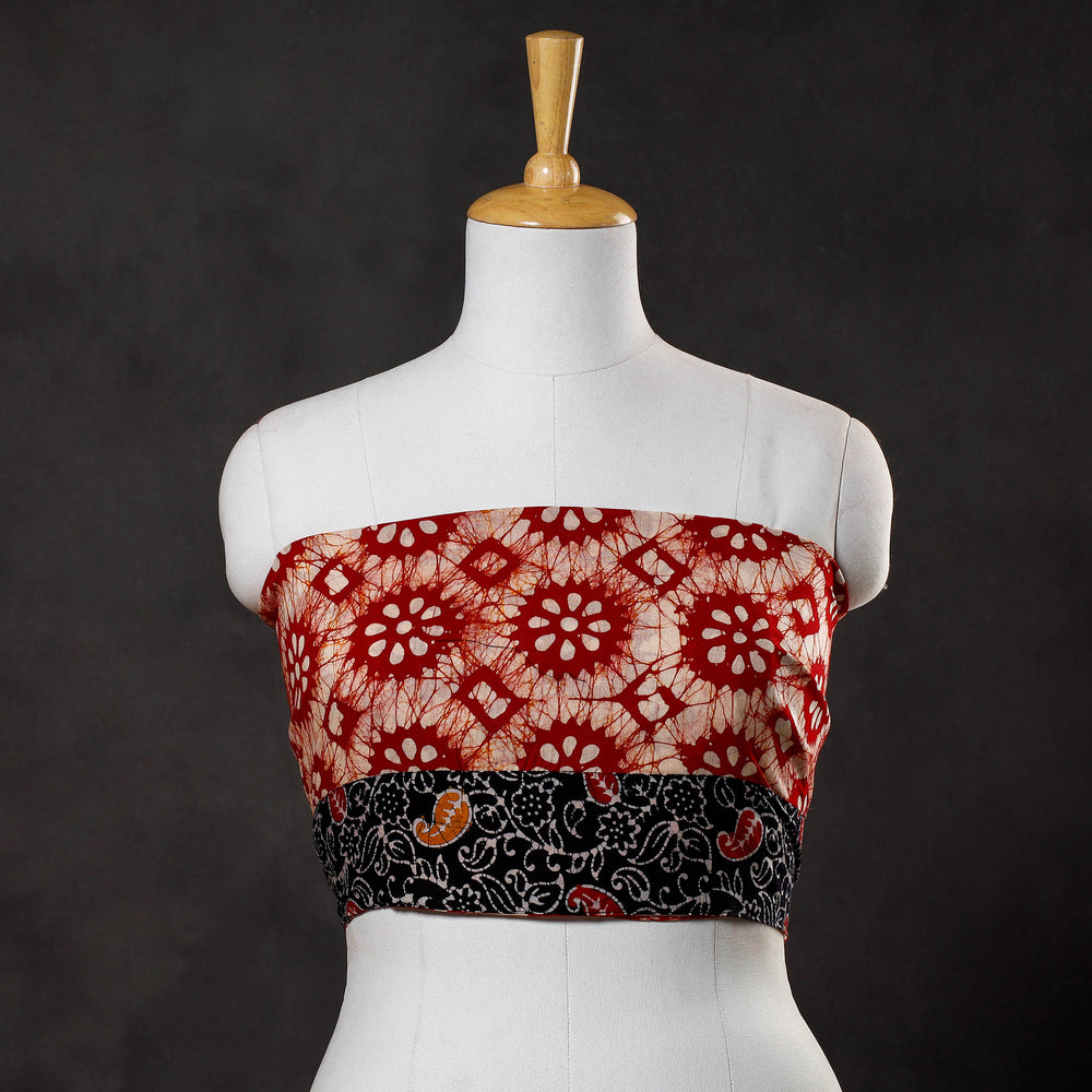 Red - Hand Batik Printed Cotton Blouse Piece