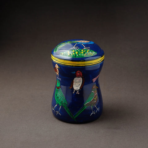 Blue Kavad Handpainted Stainless Steel Multi Utility Canister