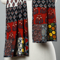 Multicolor - Patchwork Cotton Stole in Ajrakh Block Prints 10