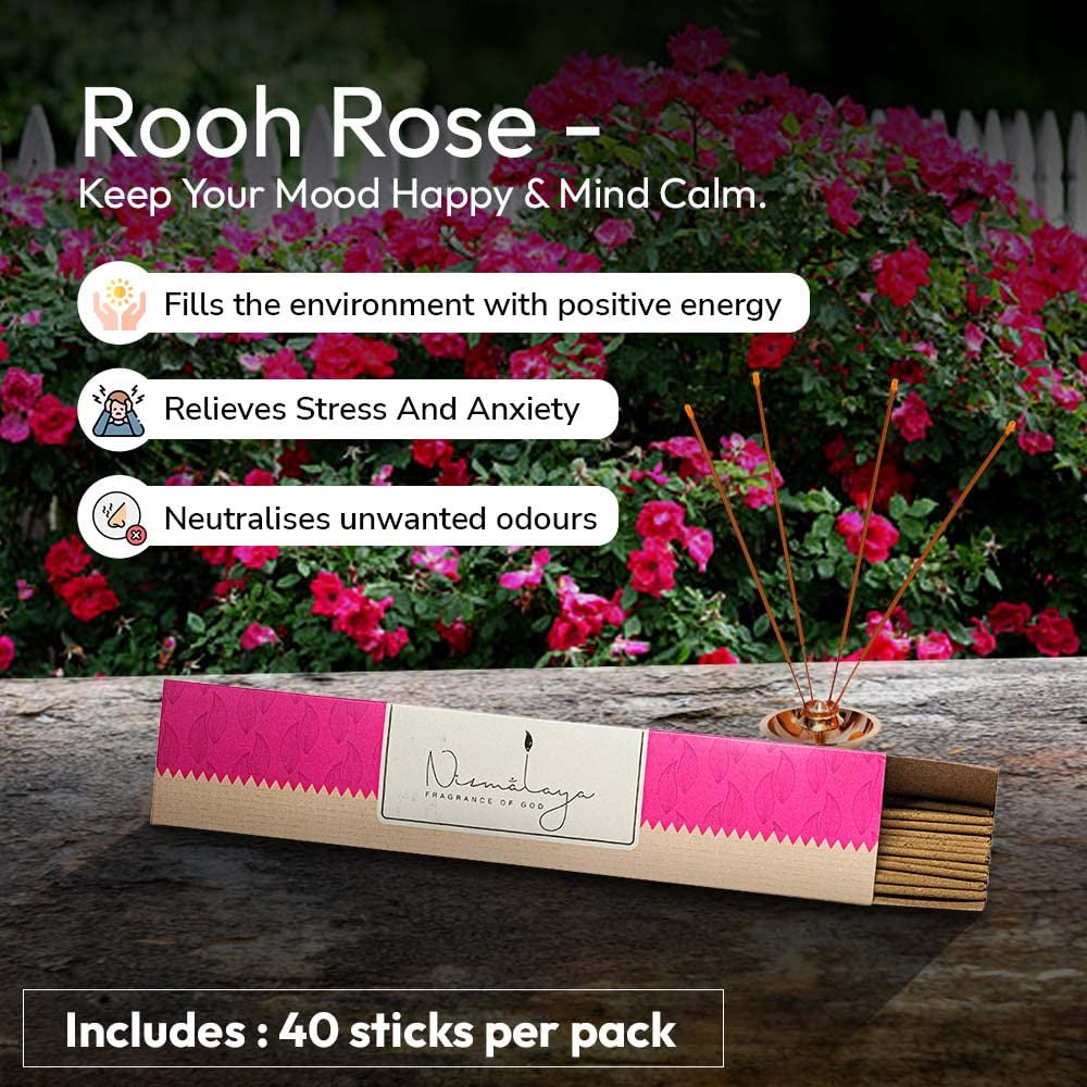 Nirmalaya Rooh Rose Incense Sticks Agarbatti- 40 Sticks