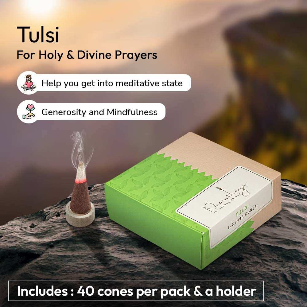 Nirmalaya Natural Tulsi Incense Cones 40 Units