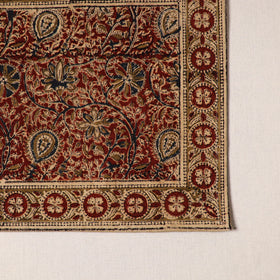Red - natural dyed pedana kalamkari cotton table mat 07