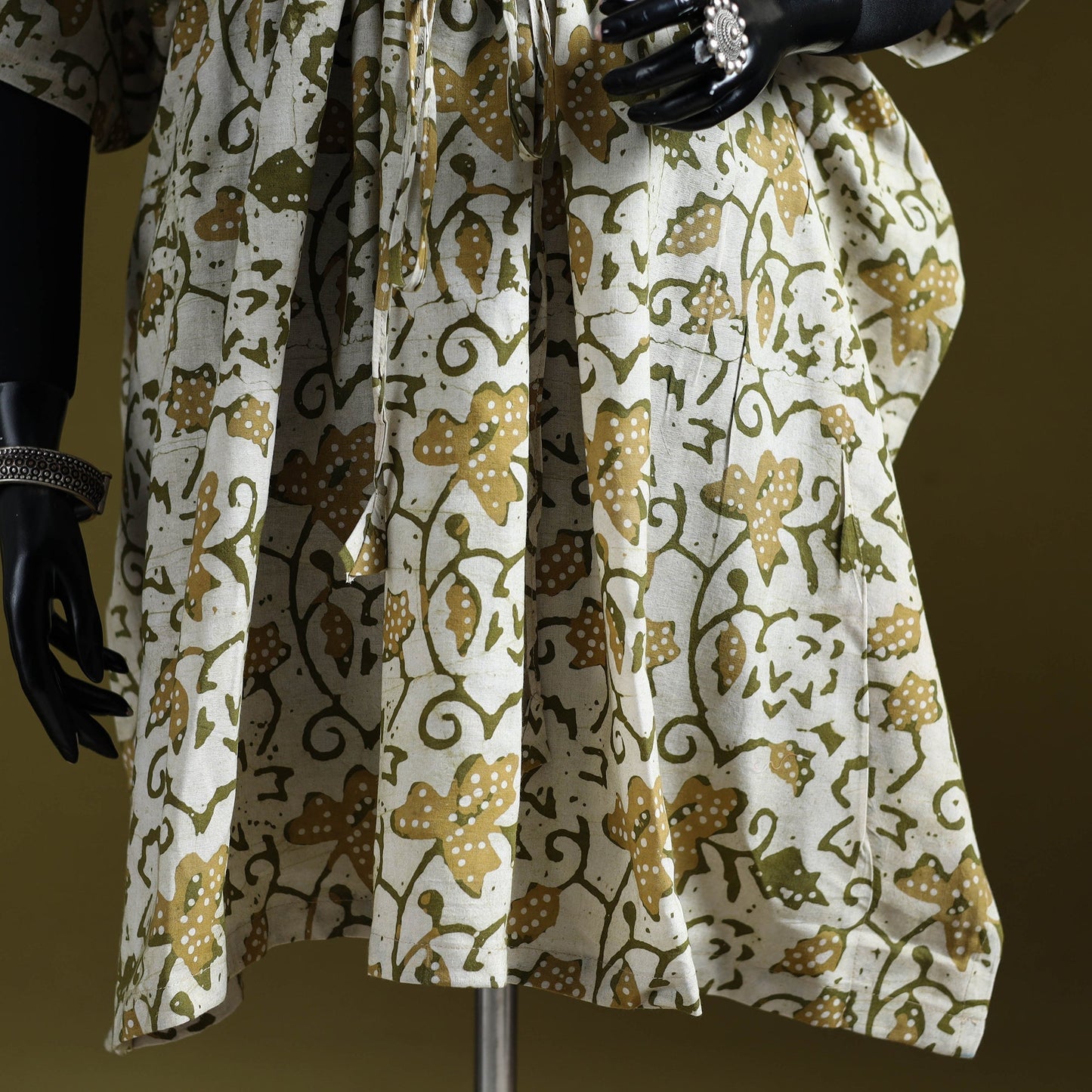 Hand batik cotton medium kaftan 27 - handcrafted