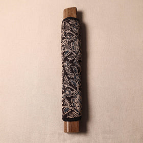 Black Kalamkari Block Printed Fridge Top Cover with Handle Cover