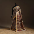 Brown - natural dyed pedana chanderi silk kalamkari saree