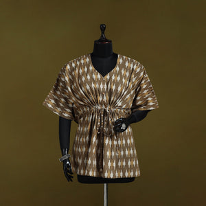 Natural dyed hand akola cotton short kaftan 48 - handcrafted