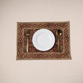 Red - natural dyed pedana kalamkari cotton table mat 07