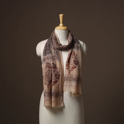 Pedana natural dyed hand wool kalamkari stole 01