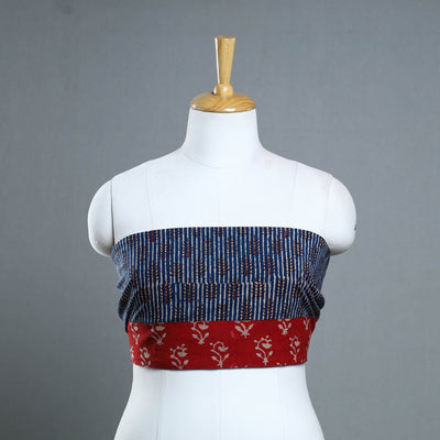Blue - cotton pipad blouse piece 126 - handcrafted