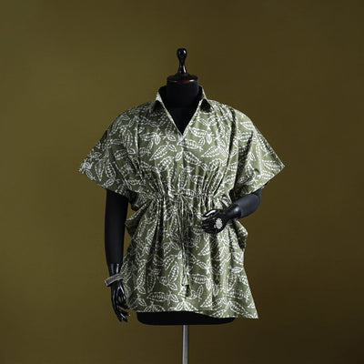 Hand batik cotton short kaftan 19 - handcrafted