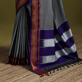 Silk cotton khun saree with ilkal pallu chikki paras border