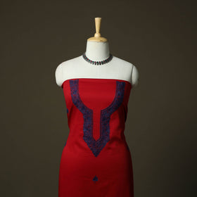 Aari hand embroidery cotton 2pc unstitched dress material