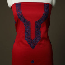 Aari hand embroidery cotton 2pc unstitched dress material