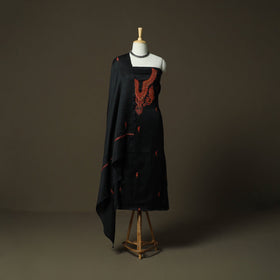 Aari work sozni hand embroidery silk 3pc unstitched dress