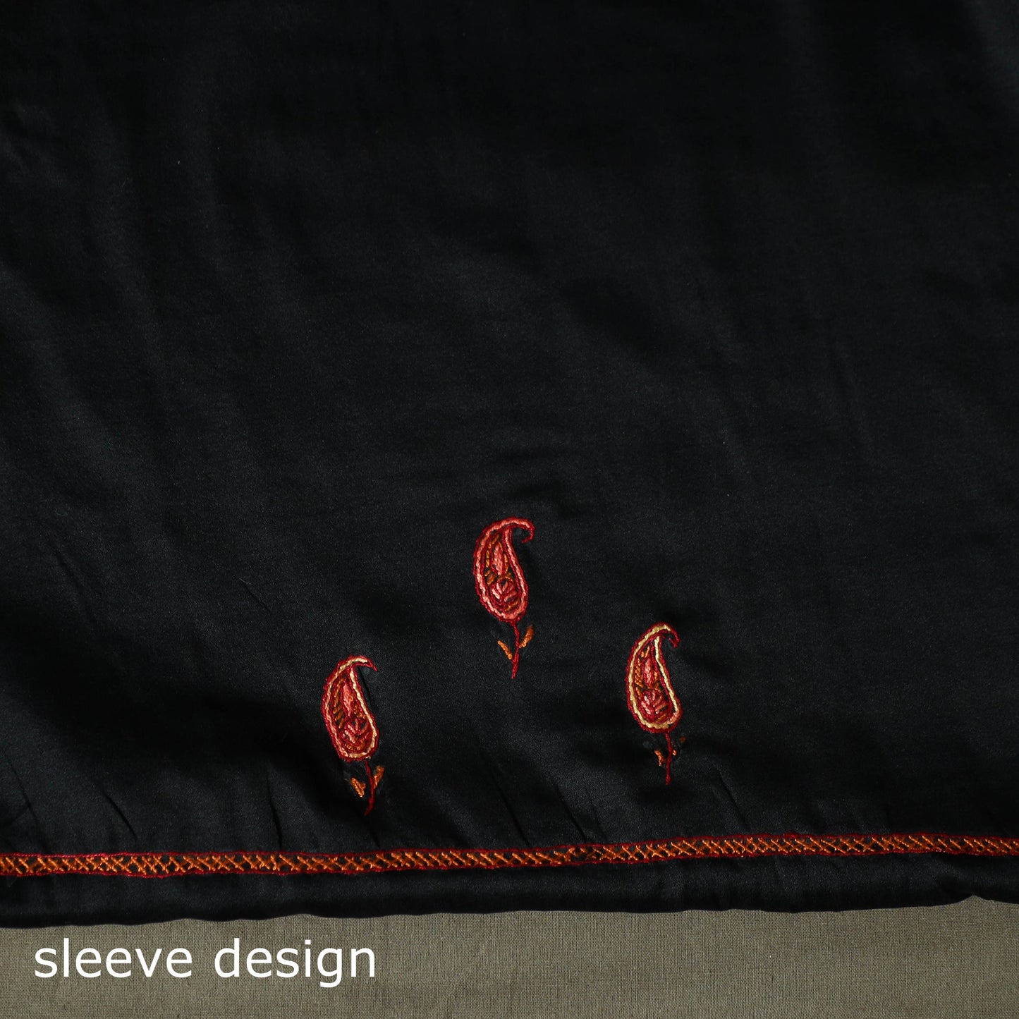 Aari work sozni hand embroidery silk 3pc unstitched dress