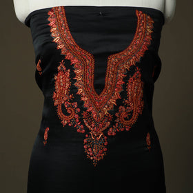 Aari work sozni hand embroidery silk 3pc unstitched dress