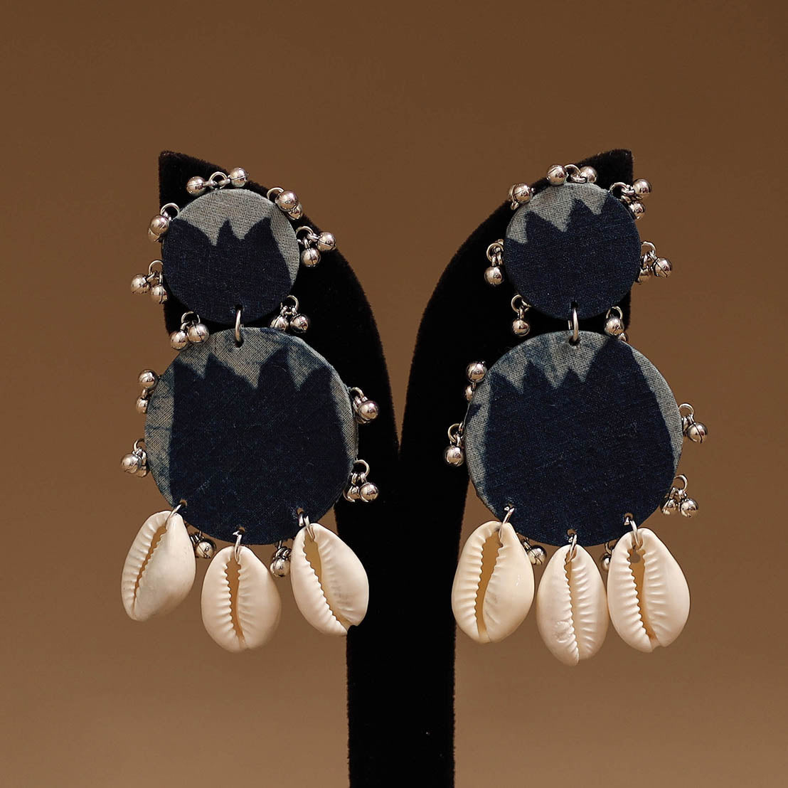 Aashi shell & ghungroo work fabart handmade earrings
