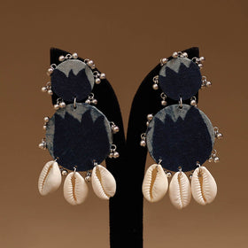 Aashi shell & ghungroo work fabart handmade earrings