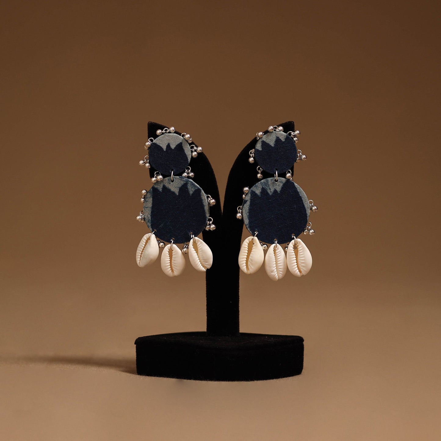 Aashi shell & ghungroo work fabart handmade earrings